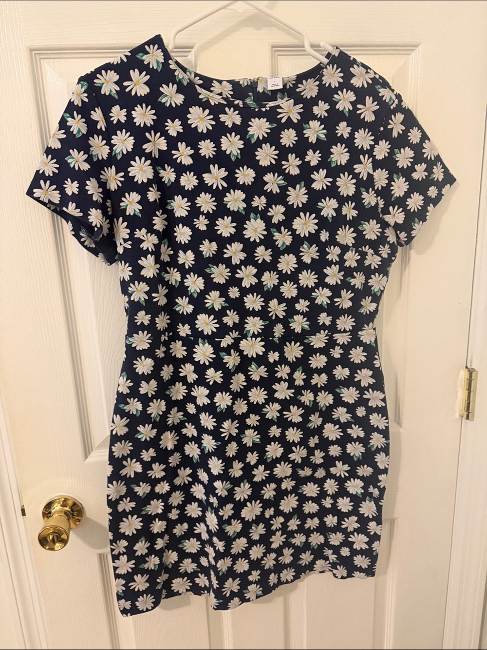 Old Navy Navy Daisy Short Sleeve Mini Dress